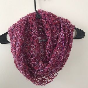 Purple and pink infinity scarf